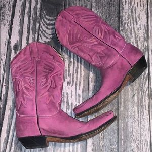 Maraschino Cowboy Fuchsia Leather Boots Size 10.
